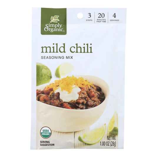 Condimento Simply Organic Mx - Orgánico - Chile suave - Caja de 12 - 1 oz