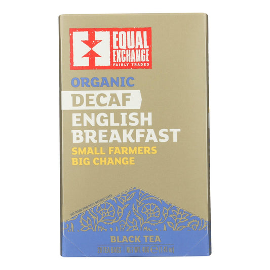 Equal Exchange Organic Decaf Black Tea - English Breakfast - Case Of 6 - 20 Bags