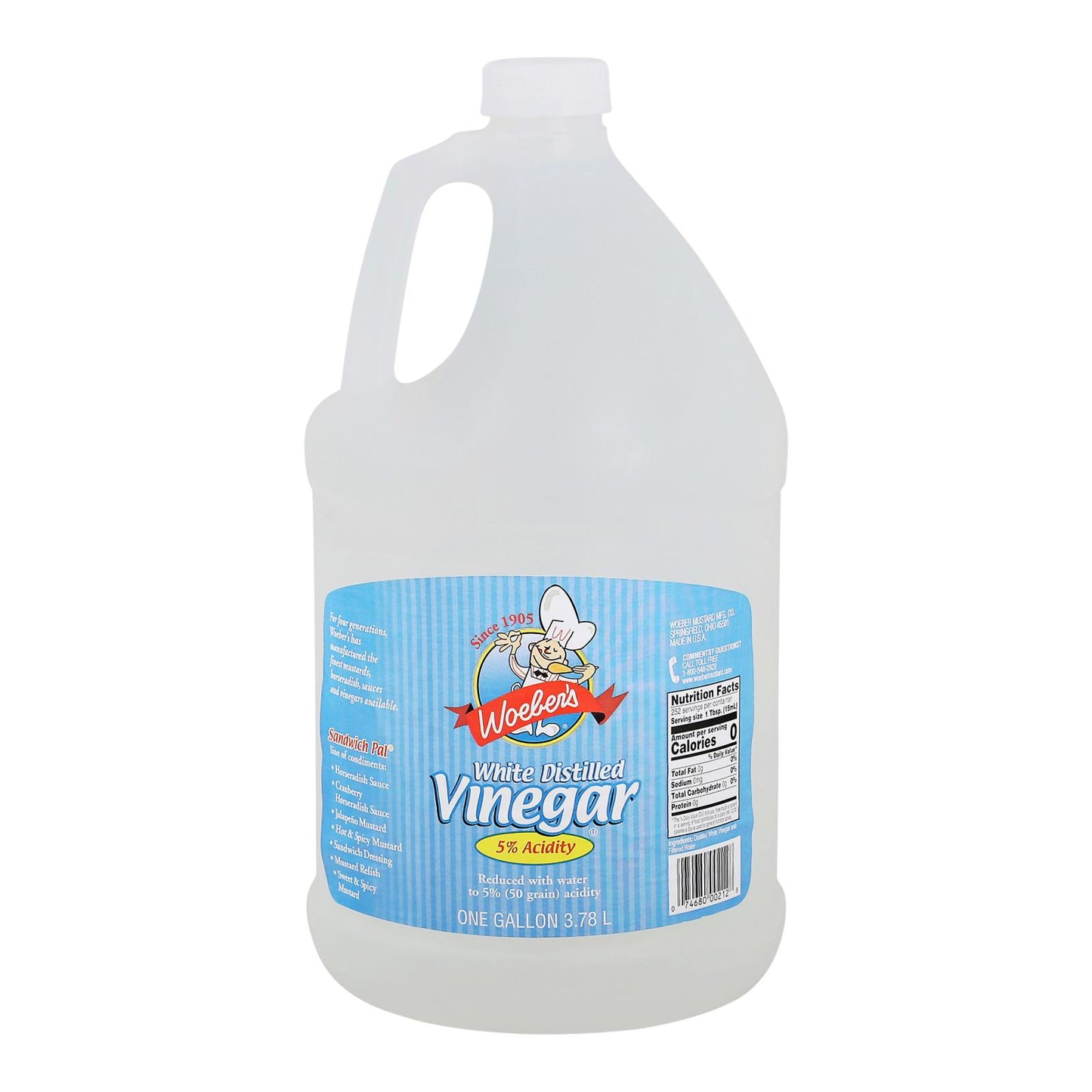 Woeber's - Vinegar Distilled Wht 5% - Case Of 4 - 1 Gal