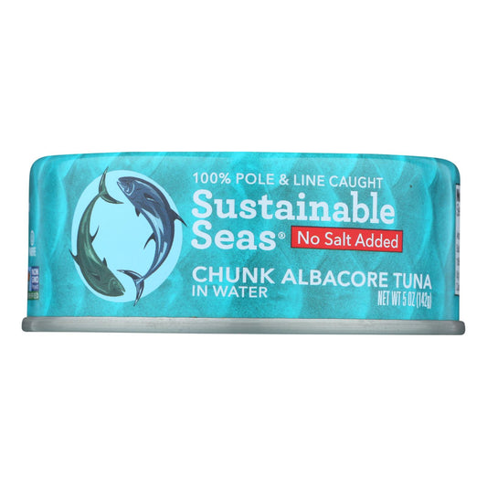 Atún blanco en trozos Sustainable Seas en agua - Caja de 12 - 5 oz