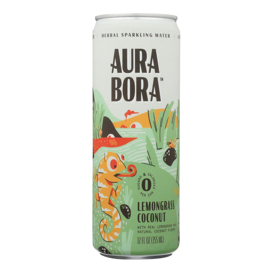 Aura Bora - Agua con gas Lemgrs Coconut - Caja de 12 - 12 Fz