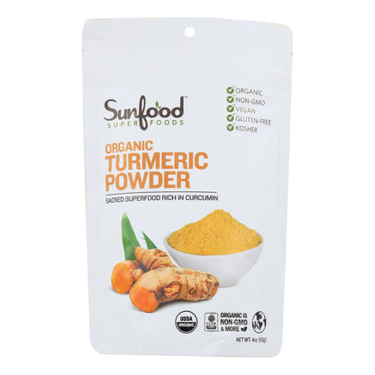 Sunfood - Cúrcuma en polvo - 1 unidad - 4 oz