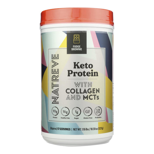 Natreve - Brownie de dulce de leche en polvo Cllgn - Caja de 4 - 17,6 oz
