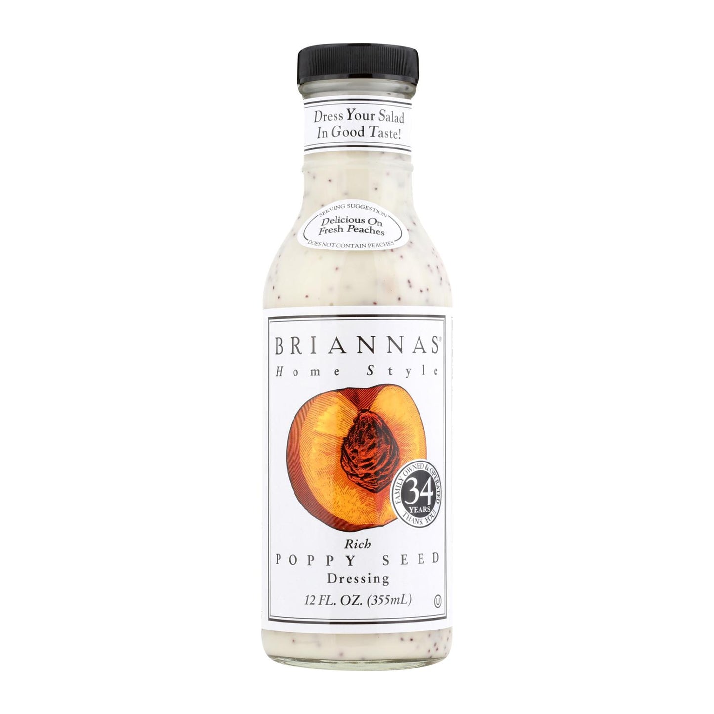 Aderezo para ensaladas de Brianna's - Semillas de amapola - Caja de 6 - 12 fl oz.