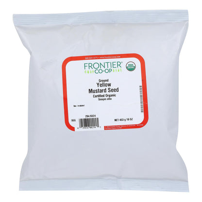 Frontier Herb Mustard Seed Organic Powder Yellow Ground - Single Bulk Item - 1lb