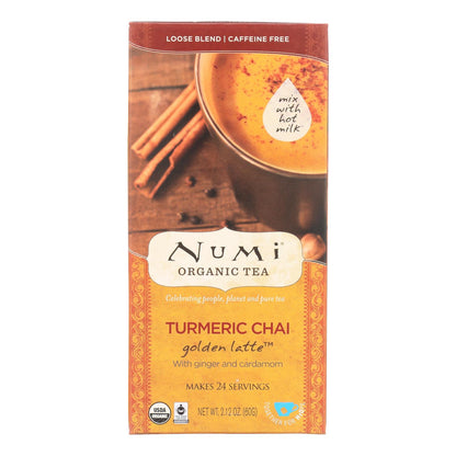 Té Numi Golden Latte - Orgánico - Chai con cúrcuma - Caja de 6 - 2,12 oz