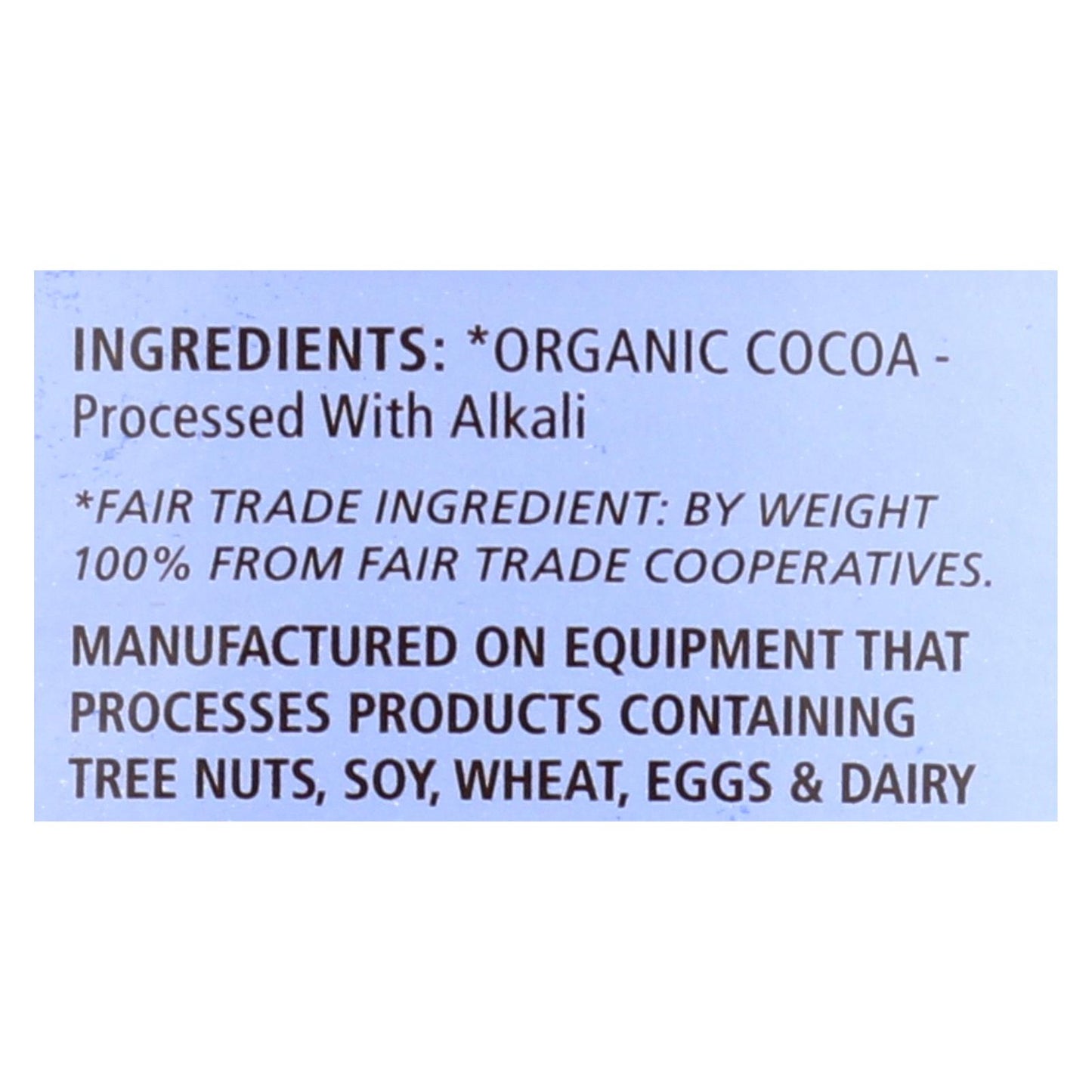 Cacao orgánico para hornear Equal Exchange - Caja de 6 - 8 oz.