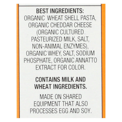 Macarrones con queso y conchas orgánicas de cosecha propia de Annie y auténtico queso cheddar añejo - Caja de 12 - 6 oz.