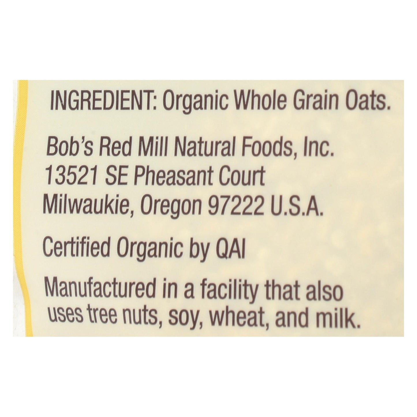 Bob's Red Mill - Avena - Avena orgánica cortada en acero - Caja de 4 - 24 oz.