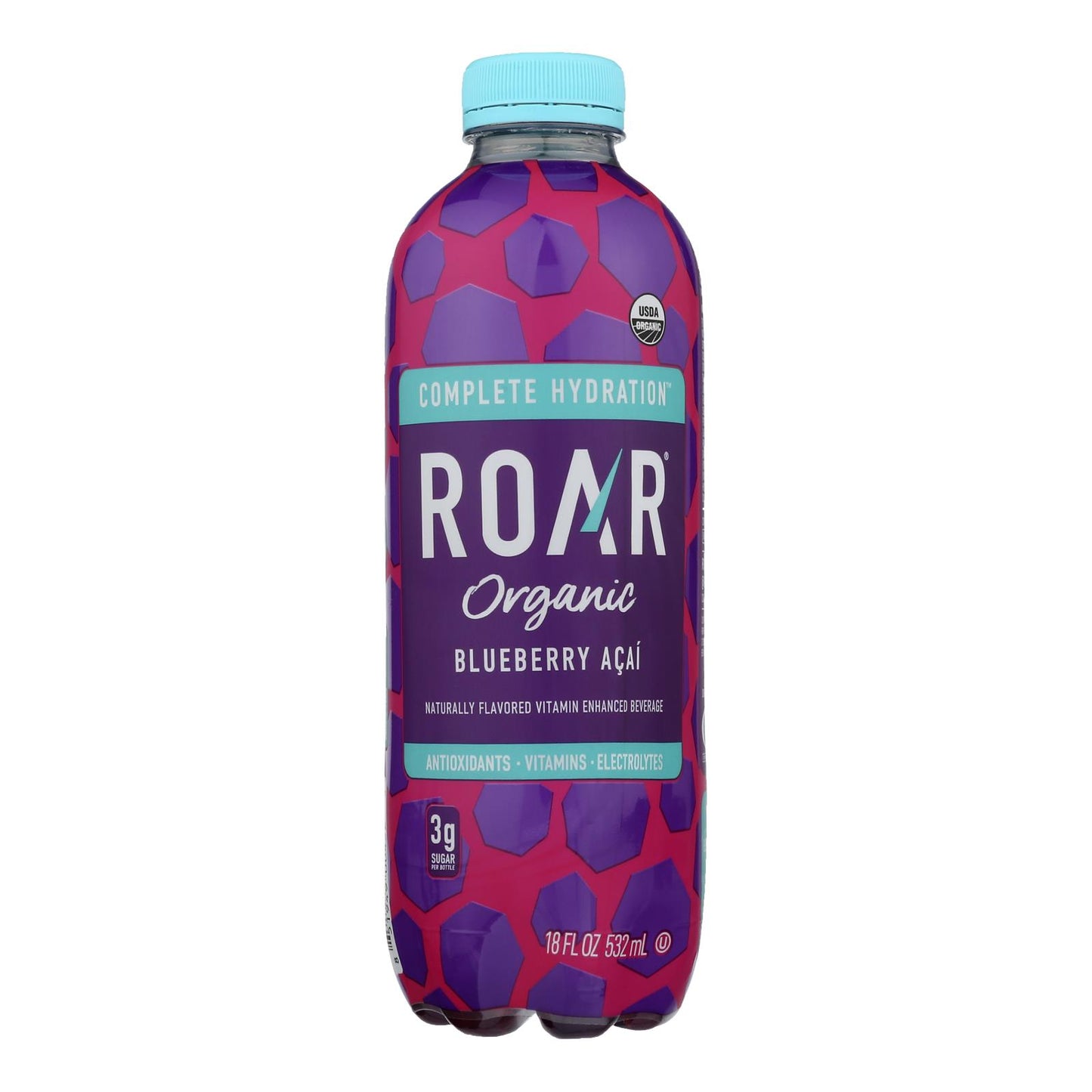 Roar Organic - Water Blueberry Acai - Case Of 12-18 Fz