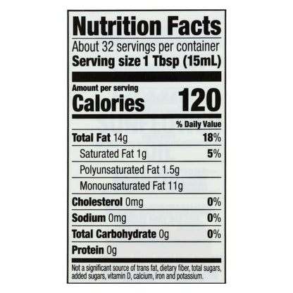 Aceite de girasol orgánico refinado a altas temperaturas Spectrum Naturals - Caja de 12 - 16 fl oz.