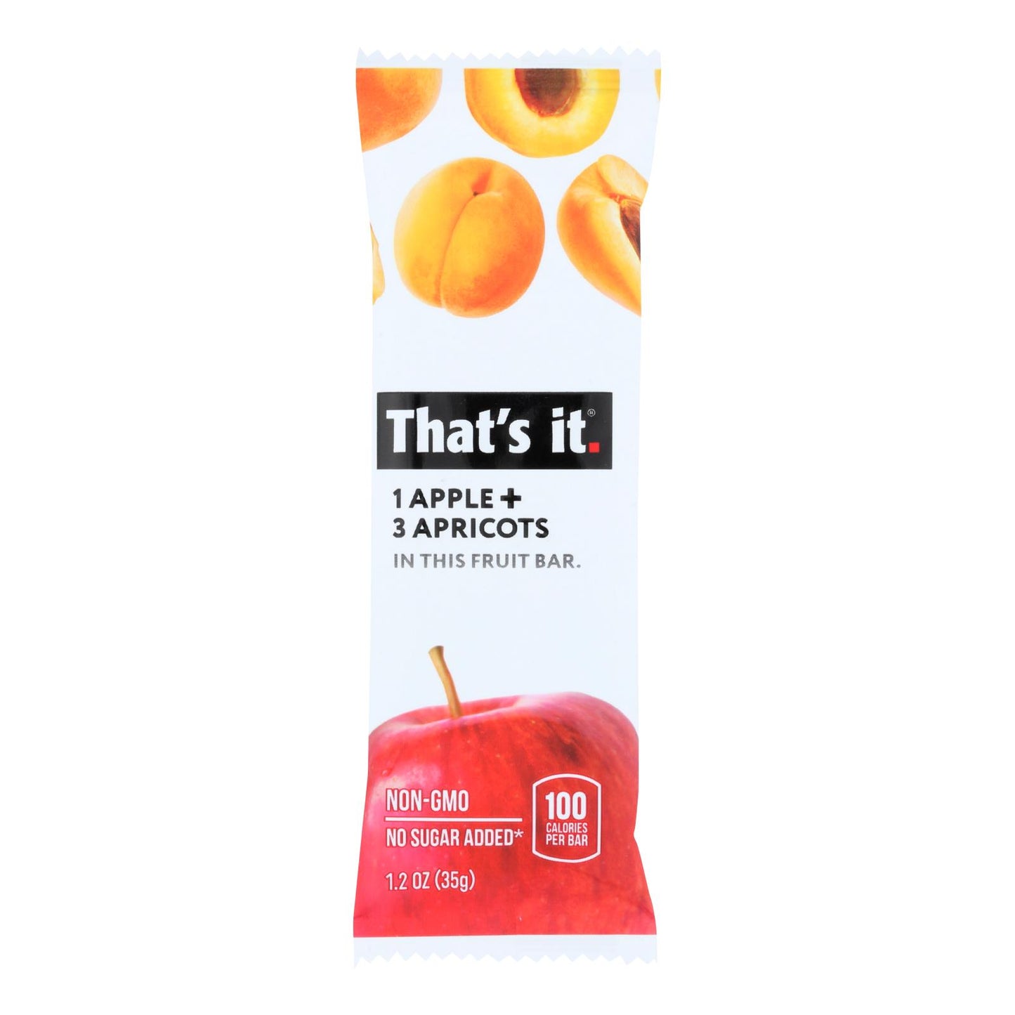 That's It Fruit Bar - Manzana y albaricoque - Caja de 12 - 1.2 oz