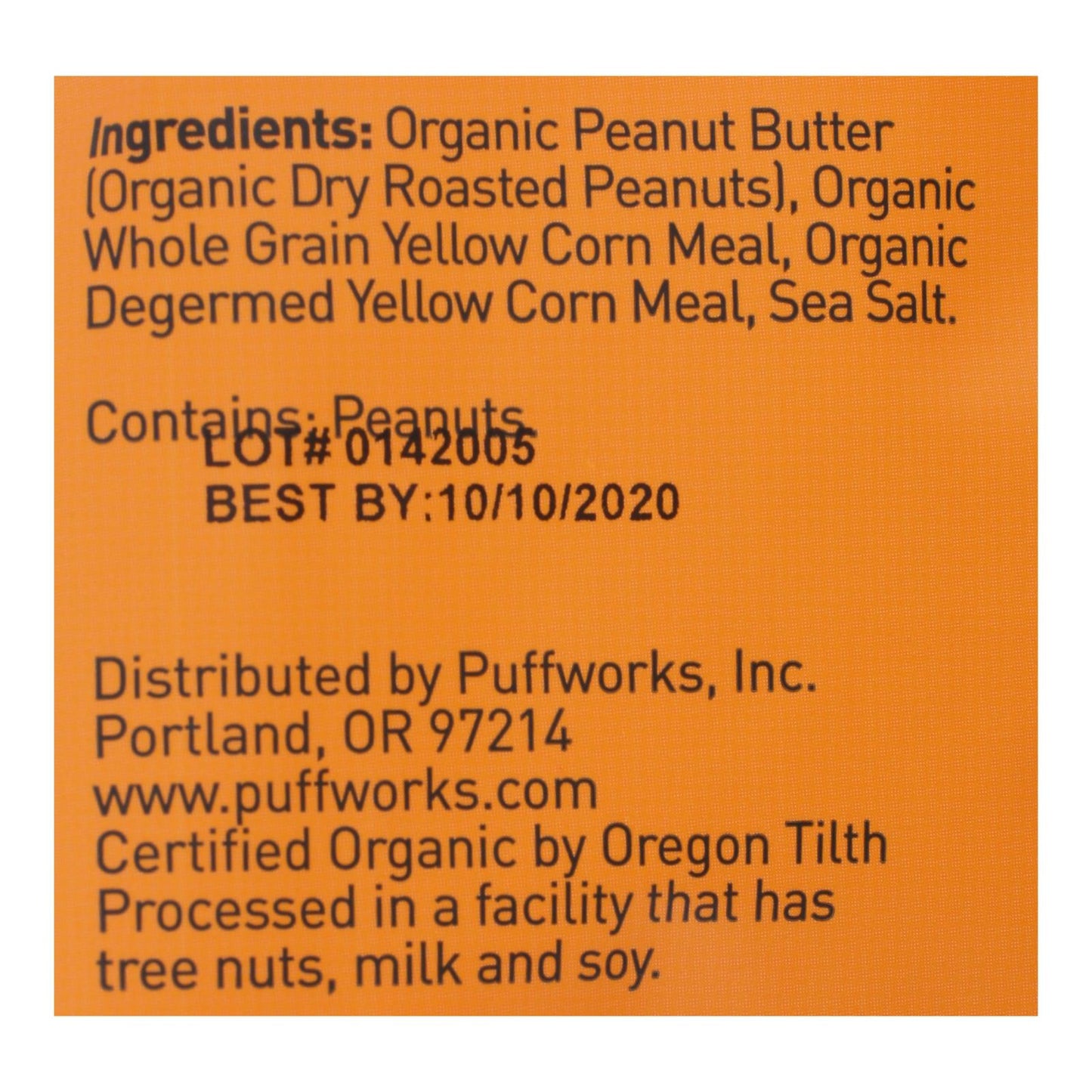 Puffworks - Puffs Original Peanut Butter Sin Gluten - Caja De 8 - 3.5 Oz