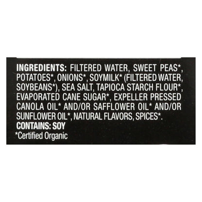 Imagine Foods Sopa cremosa de guisantes dulces - Orgánica - Caja de 12 - 32 oz.