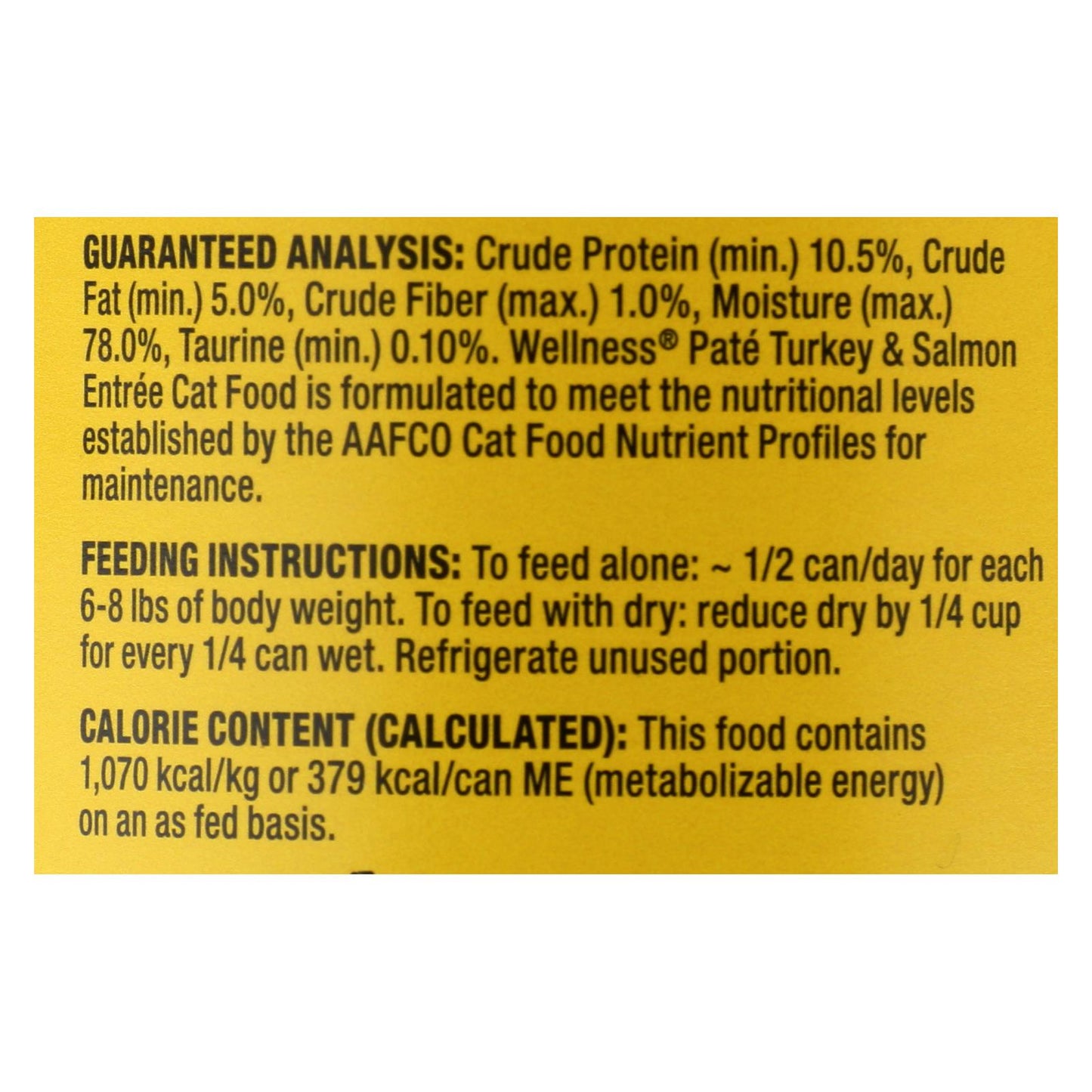 Wellness Pet Products Cat Food - Turkey And Salmon Recipe - Case Of 12 - 12.5 Oz.