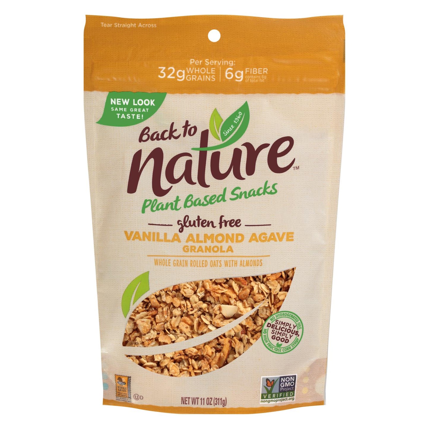 Back To Nature Granola - Vainilla, almendras y agave - 11 oz - Caja de 6