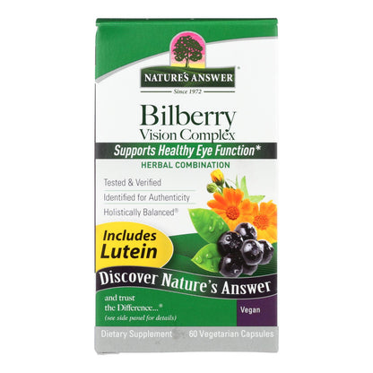 Nature's Answer - Complejo para la visión de arándano más luteína - 60 cápsulas vegetarianas