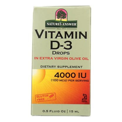 Nature's Answer - Vitamin D-3 Drops - 4000 Iu - 0.5 Fl Oz