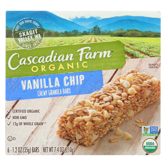Barras de granola masticables orgánicas de Cascadian Farm, sabor a vainilla, caja de 12, 7,4 oz.