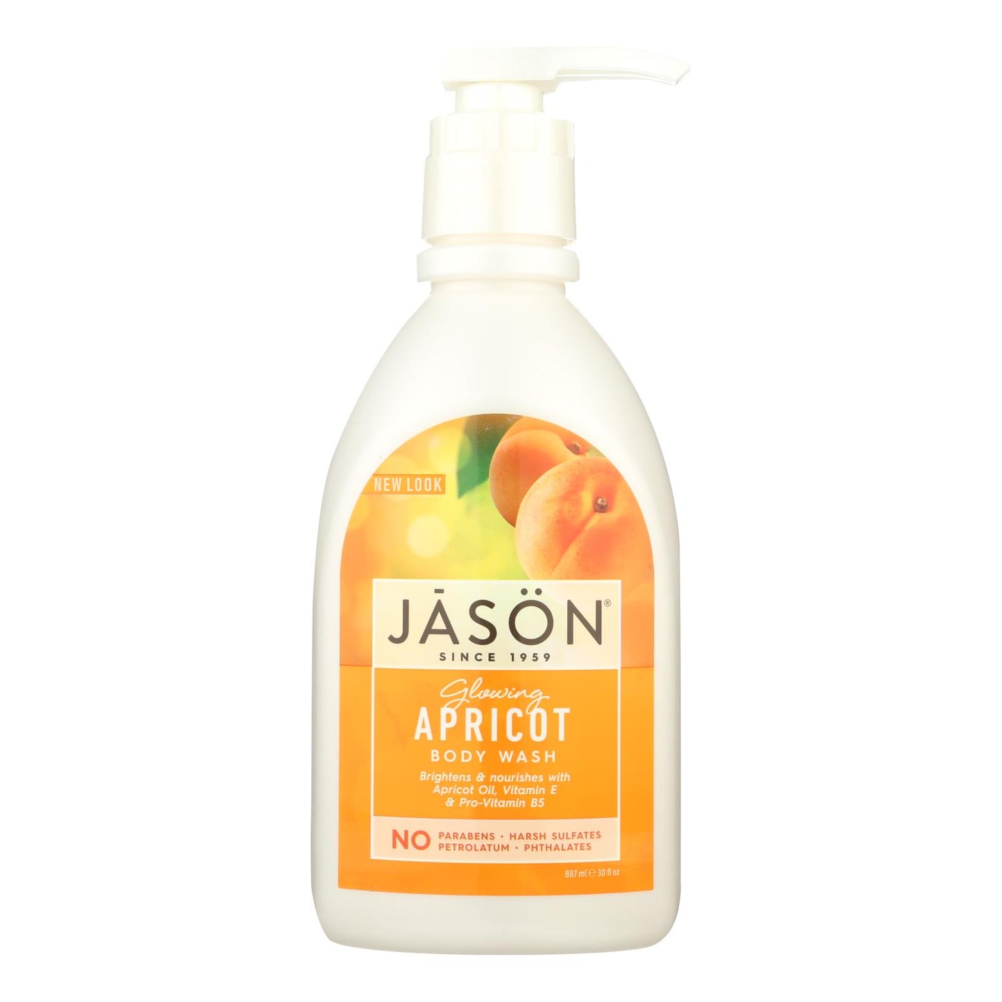 Gel de ducha Jason Satin Shower, color albaricoque, 30 onzas líquidas