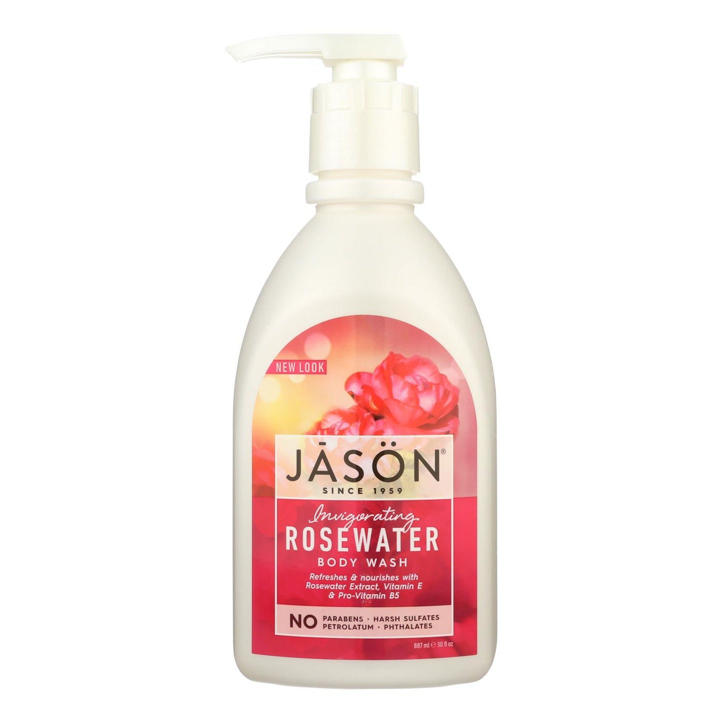 Jason Body Wash Pure Natural Invigorating Rosewater - 30 Fl Oz