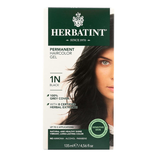 Tinte permanente para el cabello en gel a base de hierbas Herbatint 1n negro - 135 ml