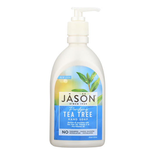 Jabón de manos purificante natural con árbol de té de Jason Pure - 16 onzas líquidas