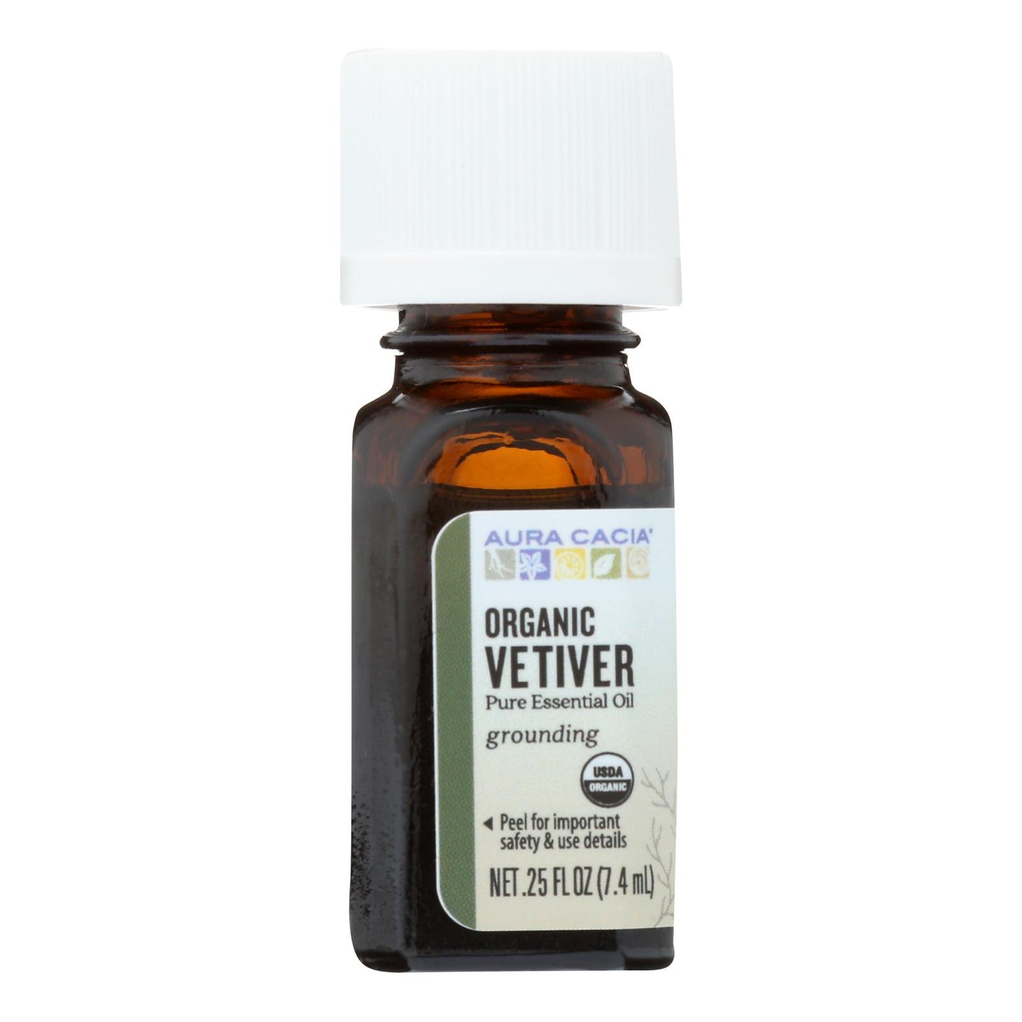 Aura Cacia - Aceite esencial orgánico - Vetiver - 0,25 oz