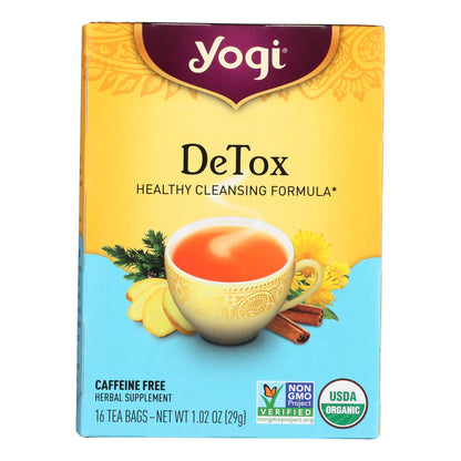 Yogi Detox 草本茶不含咖啡因 - 16 茶包 - 6 盒装