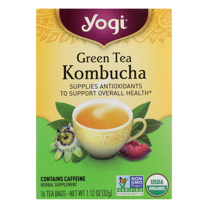 Té verde Kombucha de Yogi Herbal - 16 bolsitas de té - Caja de 6
