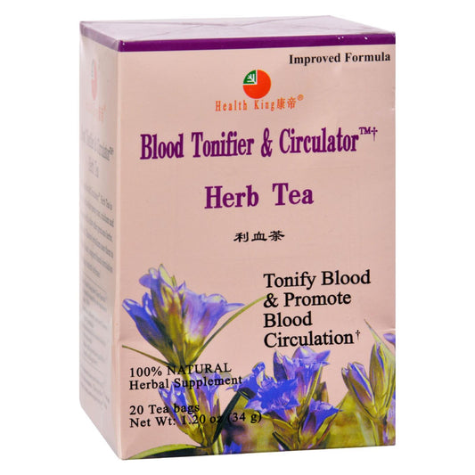 Té medicinal Health King, té de hierbas para tonificar la sangre y mejorar la circulación - 20 bolsitas de té
