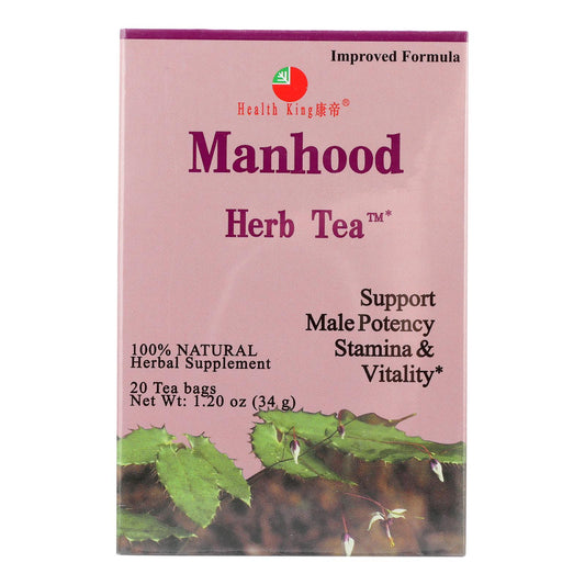 Té de hierbas para la virilidad Health King - 20 bolsitas de té