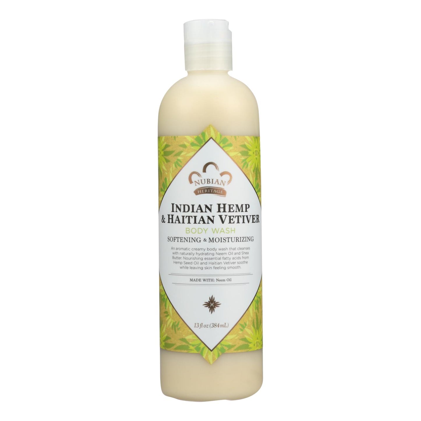 Gel de baño Nubian Heritage con cáñamo indio y vetiver haitiano, 13 onzas líquidas