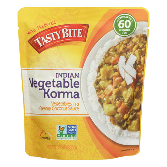 Plato principal Tasty Bite - Cocina india - Korma de verduras - 10 oz - Caja de 6