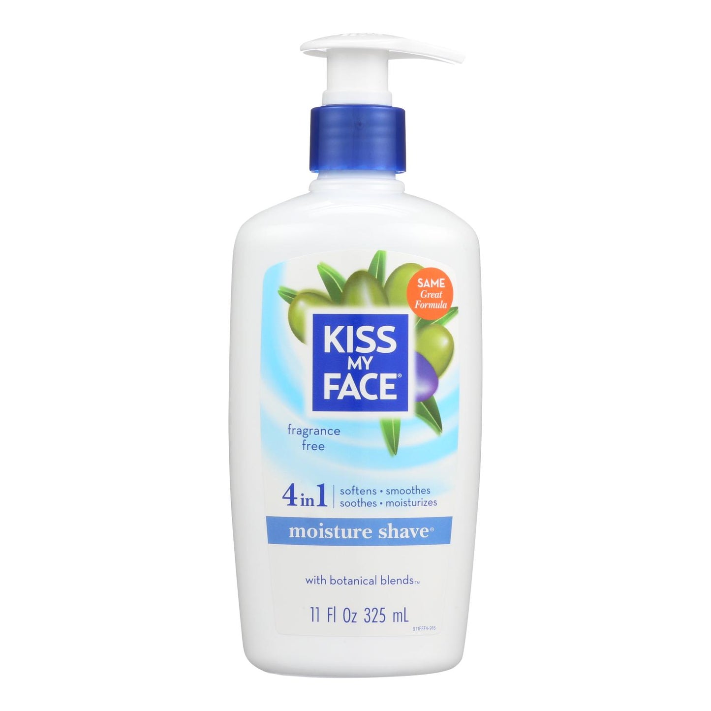 Crema de afeitar hidratante Kiss My Face sin fragancia, 11 onzas líquidas