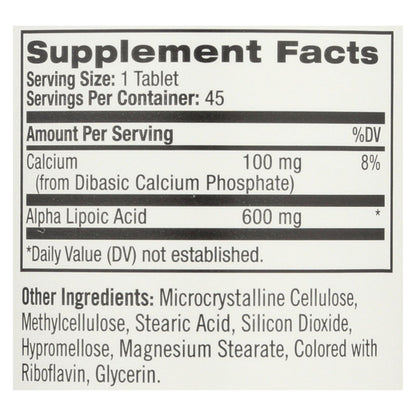 Ácido alfa lipoico de liberación prolongada de Natrol - 600 mg - 45 comprimidos