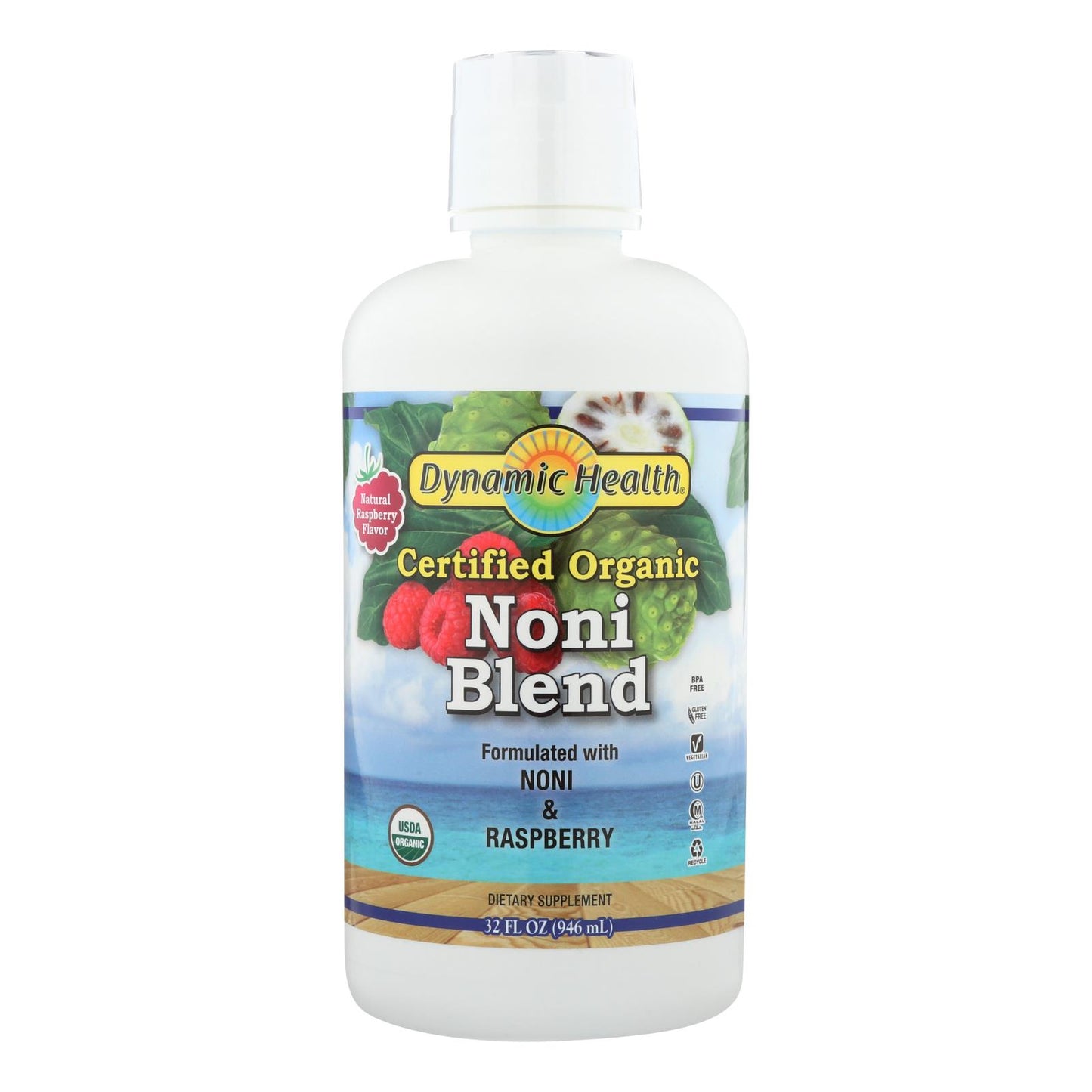 Jugo de noni de frambuesa de Tahití Dynamic Health - 32 fl oz