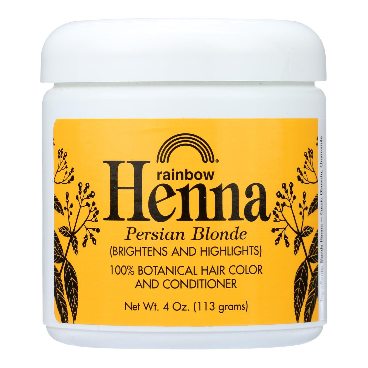 Acondicionador y tinte para cabello 100 % botánico con henna de Rainbow Research: rubio persa, 4 oz