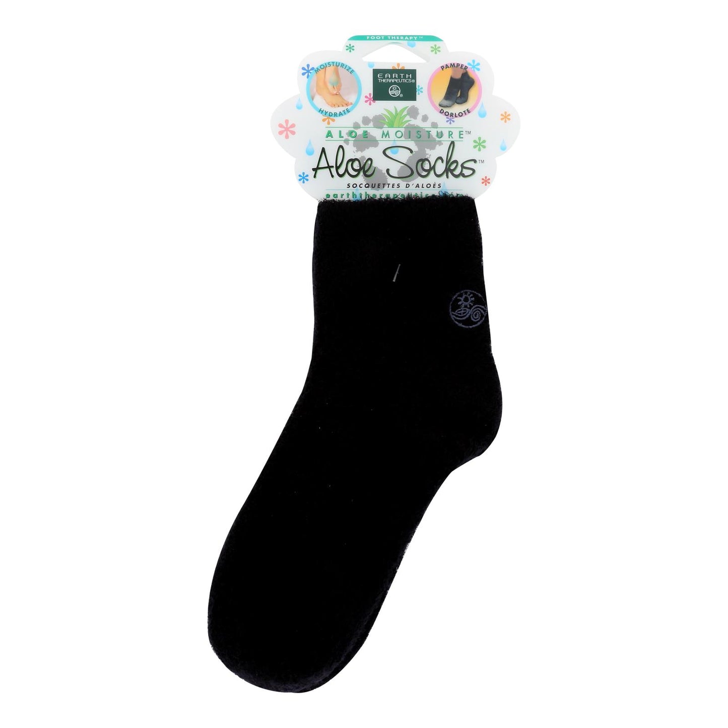 Earth Therapeutics Moisturizing Aloe Socks Black - 1 Pair