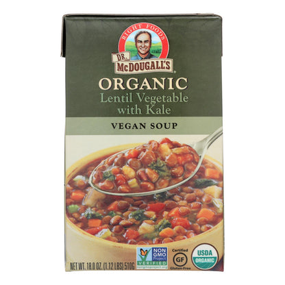 Sopa de verduras y lentejas orgánicas del Dr. McDougall - Caja de 6 - 18 oz.