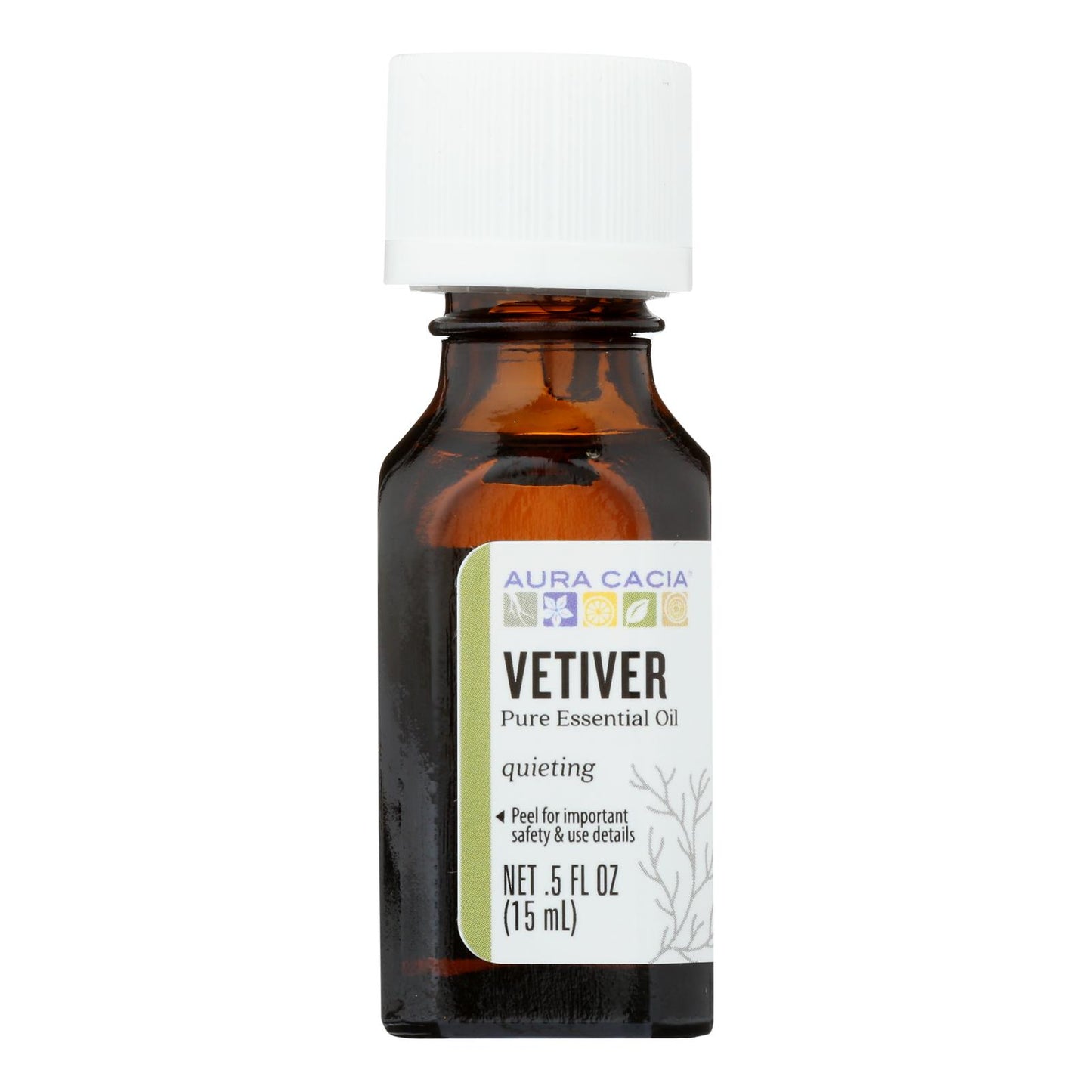 Aura Cacia - Aceite esencial puro de vetiver - 0.5 onzas líquidas