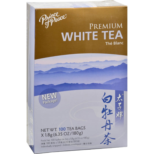 Té blanco de peonía natural de primera calidad Prince Of Peace - 100 bolsitas de té