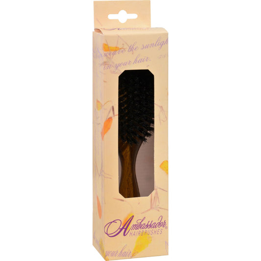 Cepillo de cerdas de jabalí de madera con vetas ovaladas de Fuchs - 1 cepillo