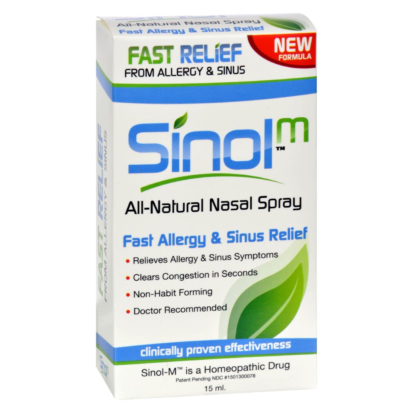 Sinol Sinol-m Alivio homeopático para alergias y sinusitis - 15 ml