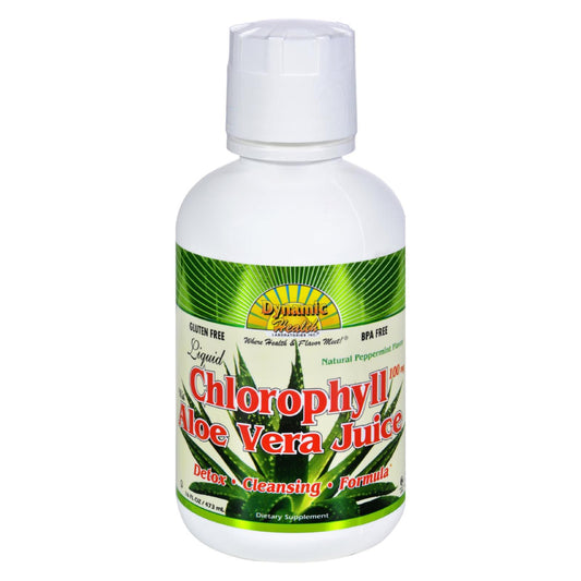 Dynamic Health 液体叶绿素与芦荟汁留兰香 - 16 盎司