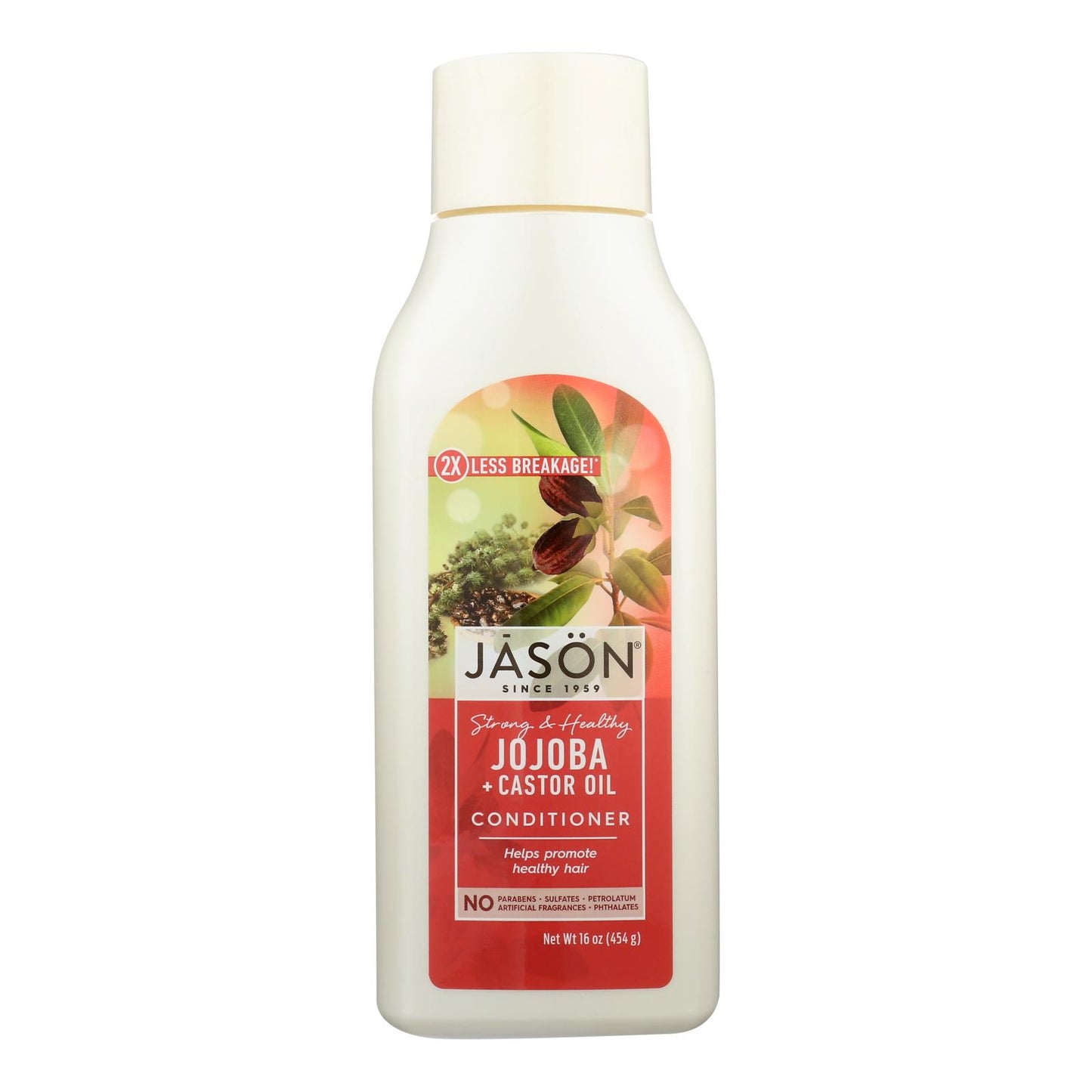 Acondicionador natural puro de larga duración y fuerte con jojoba de Jason, 16 onzas líquidas