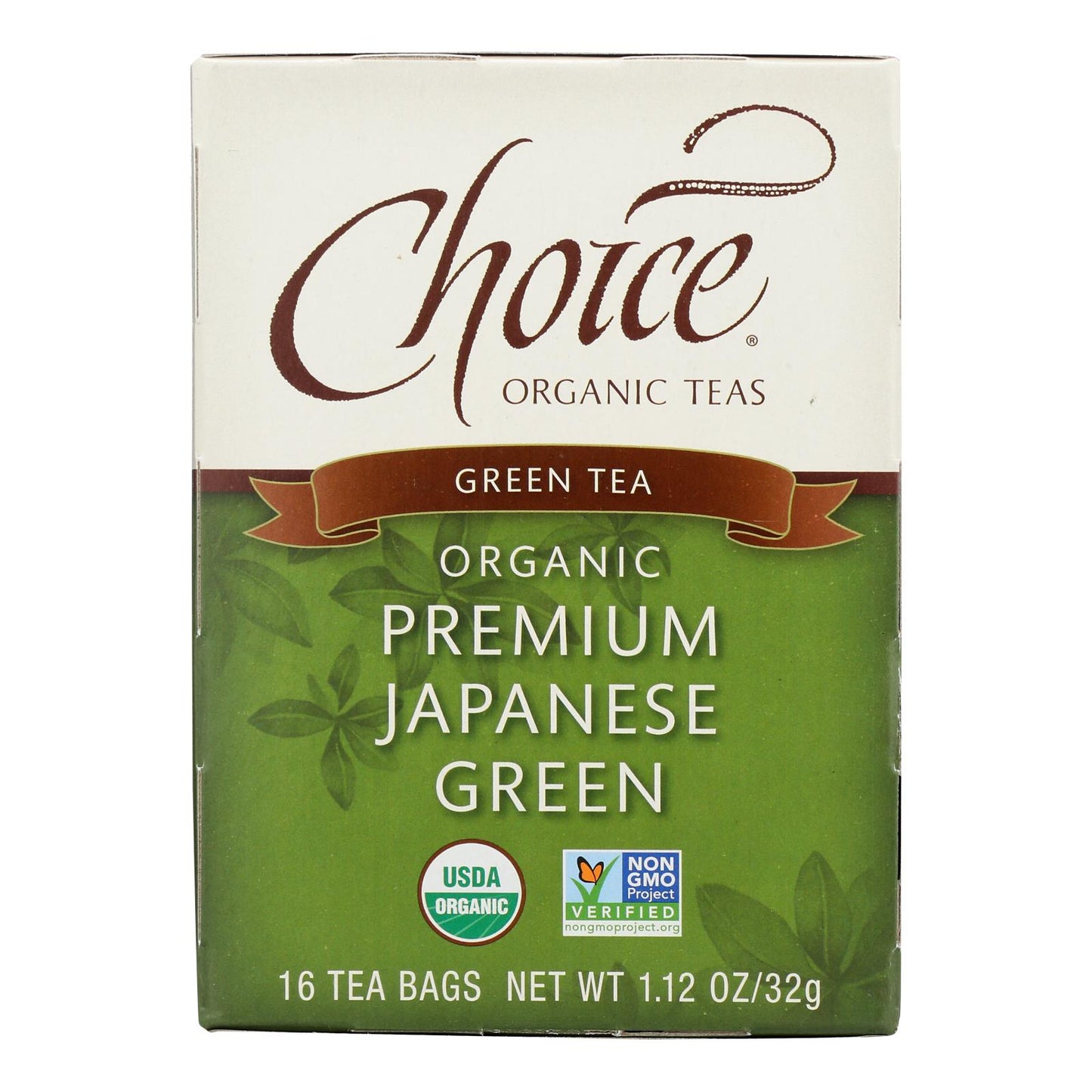 Choice Organic Teas Premium Japanese Green Tea - 16 Tea Bags - Case Of 6