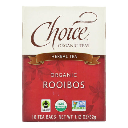 Choice Organic Teas Rooibos Red Bush Tea - 16 Tea Bags - Case Of 6