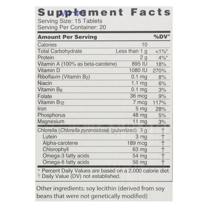 Tabletas Sun Chlorella A - 200 mg - 300 tabletas