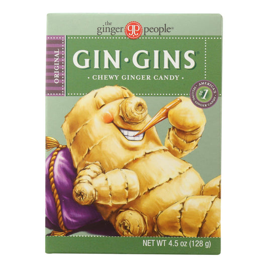 Ginger People Gin Gins 耐嚼姜糖 - 4.5 盎司 - 12 盒